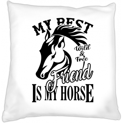 Poduszka z koniem My best friend is my horse